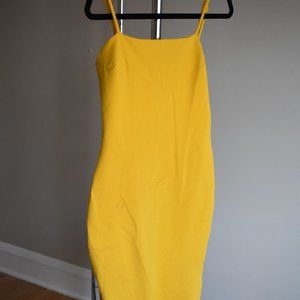 Mustard LuLus Body Con Midi Dress